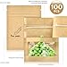 100 Pcs Small Resealable Seed Envelopes, Mini Zip Lock Kraft Bags with Window, 2.7