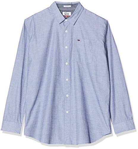 Hilfiger Denim Solid Camicia Formale, Blu (Black