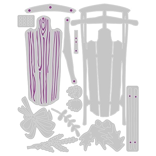 Sizzix Set Thinlits Vintage Sled, Confezione da 12...