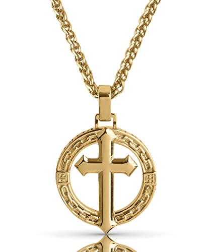 Pendentif homme Forge & Foundry collier chaîne acier inoxydable et plaqué or