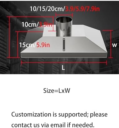 High-Efficiency Stainless Steel Dust & Fume Collector with Bell-SD Hood, Easy Installation, Customizable Sizes (20cm/7.9in, 40x40cm/15.7x15.7in) for Industrial Use