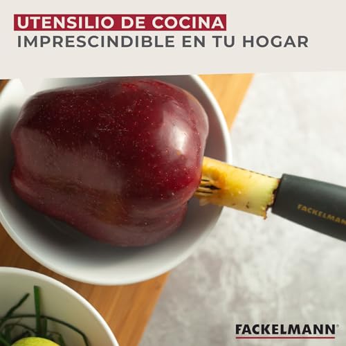 Miniatura 3 de Fackelmann Descorazonador De Manzanas Soft Collection, Adecuado Para Hacer Tacos De Queso, Acero Inoxidable Y Mango Suave Y Antideslizante En Polipropileno, 20x2,8cm, 1 Ud.