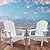 VEVOR Folding Adirondack Chairs Set of 2 with Cup Holder, All-Weather Portable Plastic Fire Pit Chair, Outdoor Adirondack Patio Chair, with Relaxing Arm Rest Ergonomic, for Garden, Backyard, White