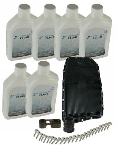 ZF 6 Liters Auto Trans Fluid & Filter Kit Oil Pan with Bolt and Plug Adapter