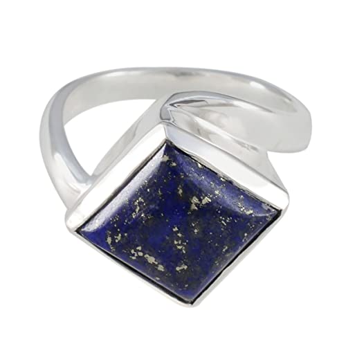Bague en argent sterling 925 bague de forme carrée pour homme femme