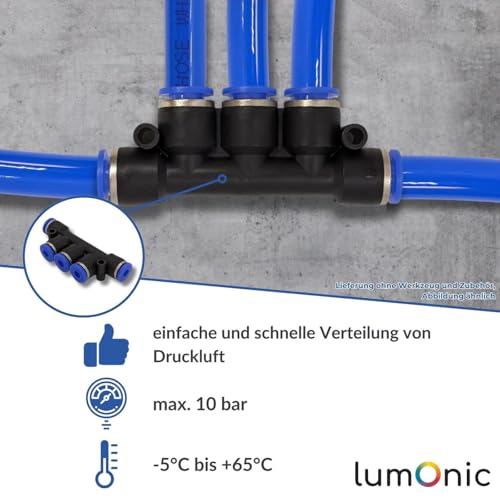 Conector neumático Lumonic 10x con acoplamiento múltiple push-in de 8mm 5