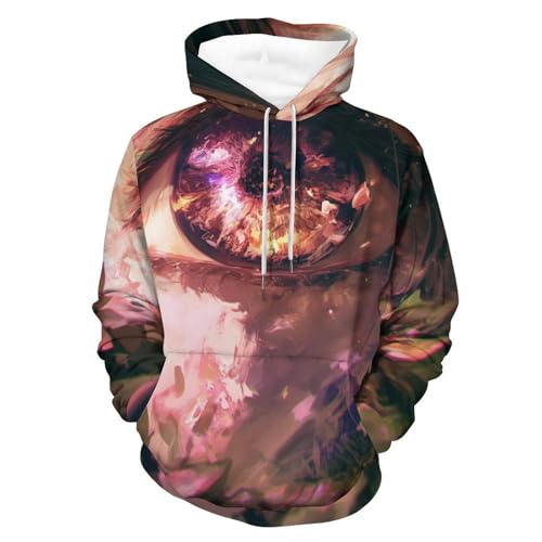 Sweat à Capuche Yeux de Fille Fleuris pour Homme et Femme Taille S