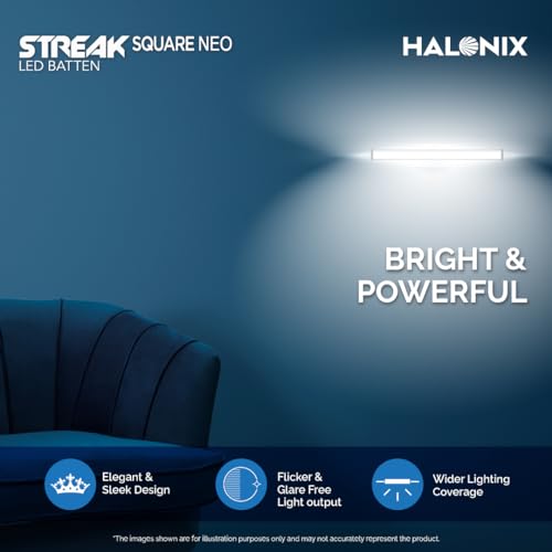 Image of Halonix 5W LED Batten /Led Tubelight | 1-ft Tubelight for Living Room & Bedroom | Cool day light | Pack 1