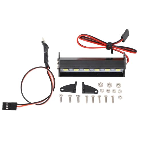 Kit Luces LED RC de 70mm en barra de techo de aluminio blanca para coche teledirigido escala 1/10