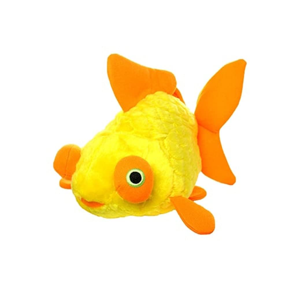 Ocean Goldfish - Squeaker - Multiple Layers. Made Durable, Strong & Tough. Interactive Play Dog Toy (Tug, Toss & Fetch). Machine Washable & Floats