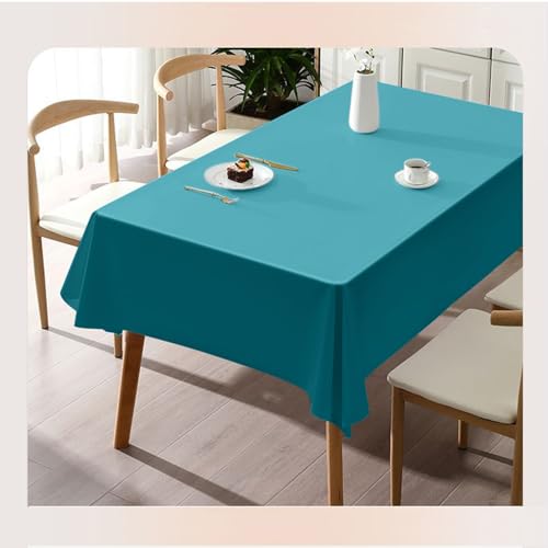 Nappe rectangle imperméable PVC 140x200 sarcelle pour table de banquet - 5