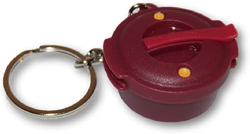 Tupperware (1 llavero para olla a presión para microondas, mini pastillero, color rojo burdeos)