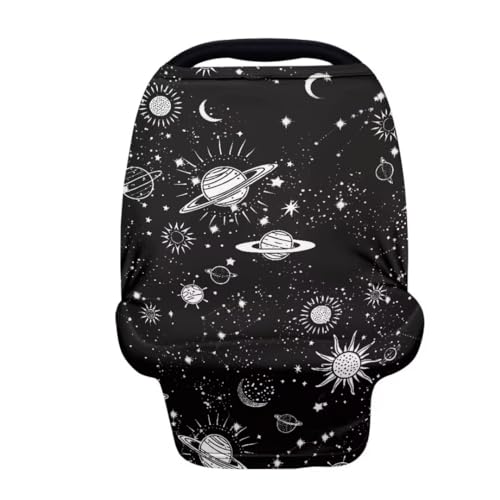 Image of Coldinair Outer Space Planets Multifunctional Nursing Cover Multi Use Cover for Baby Car Seat Canopy Shopping Cart Cover,Stroller Cover