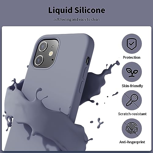 TAXXOE Silicone Case Compatible with iPhone 12 Case/12 pro case Soft Ultra Slim Protective Shockproof Liquid Silicone Phone Case,Anti-Scratch Microfiber Lining - Image 3