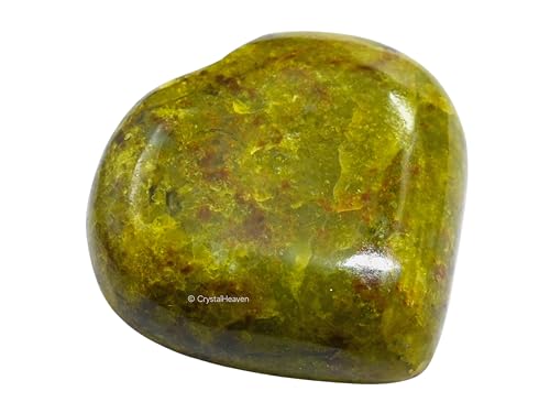 Image of Crystal Heaven Certified Green Opal Heart Palm Pebbles Stones For Anxiety Stress Relief Massage - Aaa Grade Original Healing Gemstone Agate Heart Palm Stone For Yoga Meditation Spiritual