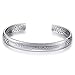 Polished Silver Hollow-out "All Things Are Possible" Stainless Steel Cuff Bangle Bracelet