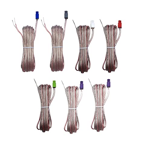 Cables de altavoz con código de color rojo y gris para receptor Muteki de 7 vías