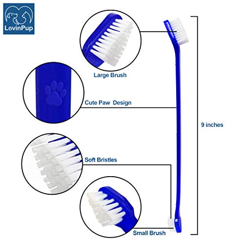 Lovinpup Dog Toothbrush Set, Professional Dog And Cat Grooming Supplies, Best Soft Bristle Toothbrush, Pack Of 2 Double Sided Toothbrushes For Large And Small Dog Teeth #TOP3