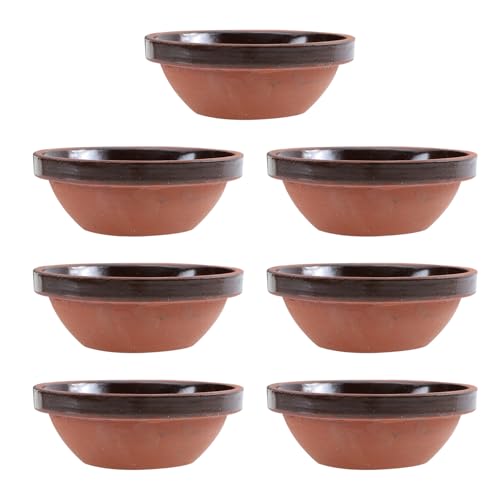 WEKADRIN Cuencos Vintage De Cerámica Para Alimentos 7 Piezas, Cuencos De Barro Esmaltados, Resistentes Al Desgaste, Para Cocina y Picnic, Adecuado Para Salsa y Comidas Al Vapor