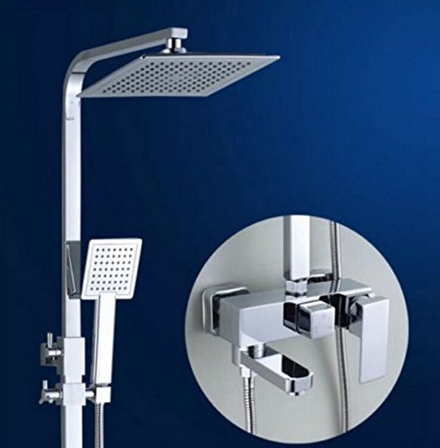 Colonne de douche 20,3 cm pluie carrée Gowe Luxe avec grand jet de tête