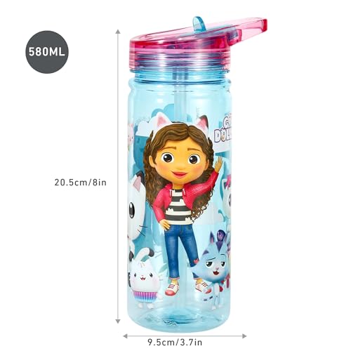 Zawadi Global Gabby's Dollhouse 580ml Water Bottle for Kids School Drinks Bottle Made of Durable Ecozen Reusable BPA Free - Image 2