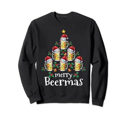 Merry Beermas Xmas Mug Tree Santa Christmas Sudadera