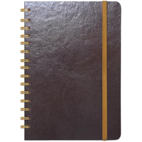 DWIYITTN Lined Spiral Journal 5.7"x 8.25"- 160 Pages/80 Sheets, Hardcover - A5 Notebook for Note Taking, Writing, Journaling, Gift, School, Work (Black) Cover