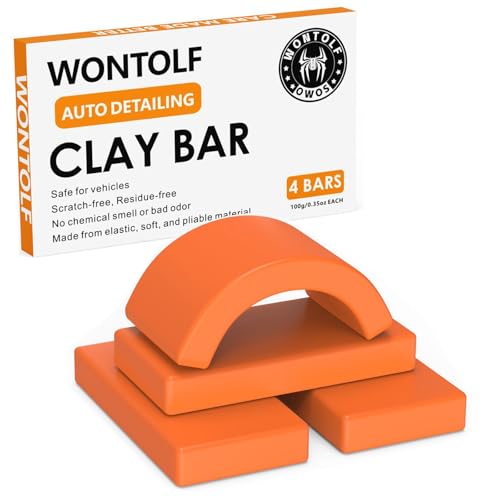 Premium Grade Car Clay Bar Kit 4x100g, No Scratch Magic Clay Bars for Auto Detailing Cleaner Kit with Washing and Adsorption Capacity for Car Auto SUV,RV,Truck