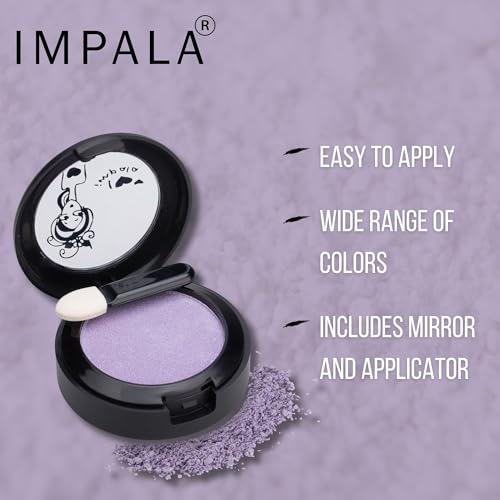 IMPALA | Compact Powder Eyeshadow Lilac N2 | Long-Lasting, Highly Pigmented Eyeshadow | Bright and Lasting Colors | Creamy Texture and Compact Pigments - Image 4