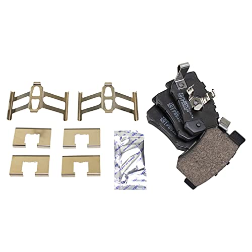 Image of TRQ Rear Brake Pad & Rotor Kit, with Chemical Kit Parking Brake Shoe Set Ceramic Compatible with 2010-2018 Acura RDX 2007-2016 Honda CR-V