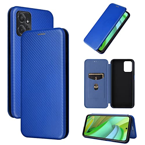 Coque Moto G Power 2023 en fibre de carbone luxe et protection antichoc premium bleue