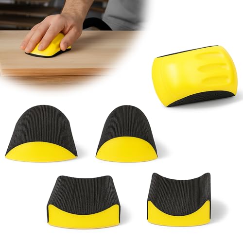 Manueller Schleifklotz 5 Stück: 6 Zoll Handschleifer Schleifblock Schleifklotz Handschleifblock Set für Schleifscheiben Handschleifer Zum Polieren und Feinschleifen von Holz