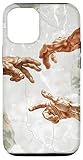 Installation facile Coque pour iPhone 12/12 Pro Aquarelle blanche rayée Grande peinture d\'art Michel-Ange