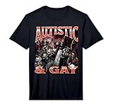 Mens Autistic and Gay Funny Hard Skeleton Meme Bootleg Performance T-Shirt