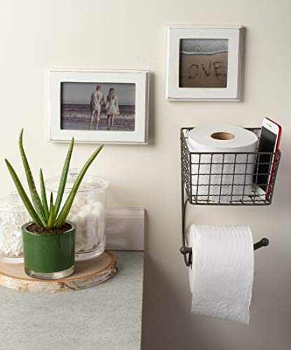 Dii Rustic Farmhouse Bathroom Décor, Metal Storage, Toilet Paper Holder, Gray #TOP4
