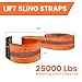 2Packs 3”x10Ft Super Sturdy Lift Sling Straps 25000 Lbs Breaking Load Capacity Heavy Duty Lifting Sling Moving Straps Tree Saver Crane Strap Recovery Reusable Straps Tow Strap Pull Hoist Endless Strap