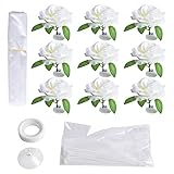 adornos coche novia caseros 【Material de alta calidad】 La decoración de esta boda para automóvil está hecha de organza y flores artificiales, de excelente mano de obra y calidad, que se parece mucho a las rosas reales.