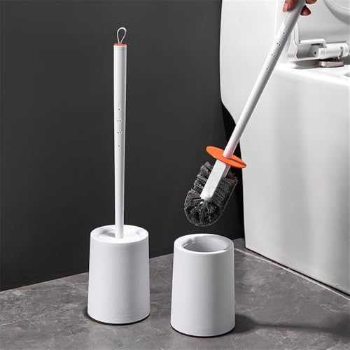 Cepillo de inodoro y soporte con mango largo para esquina de baño 4