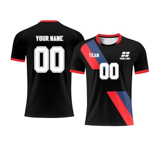 Genérico Camisetas de fútbol Personalizadas, CREA Camisetas de con tu Nombre/Equipo/número, de fútbol para Adultos y niños (Estilo 1)