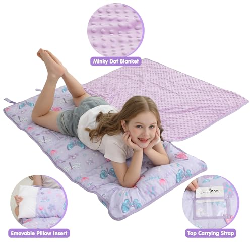 Image of Viviland Toddler Kid Nap Mat for Preschool, Slumber Bag with Pillow and Blanket, Daycare Sleeping Bag Kindergarten Sleep Mat