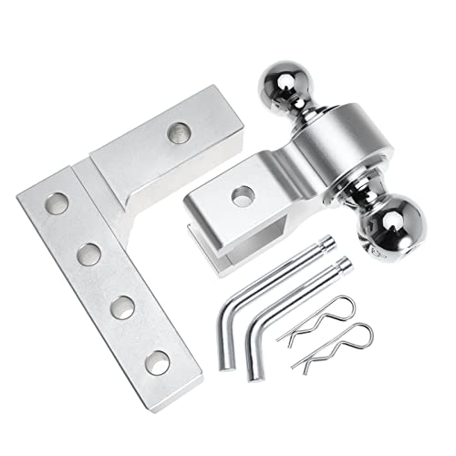 Adjustable Trailer Hitch 6-Inch Drop And Rise Aluminum Drop Hitch For 2 Inch Receiver For Dodge Ram 1500 For Ford F150 Ranger Canyon Frontier Tacoma With Double Stainless Steel Lock Pins #TOP1