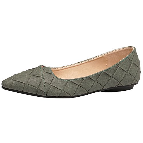 Jamron Femmes Bout Pointu Ballerines Poids Léger Plat Escarpin Taupe SN02711 EU38