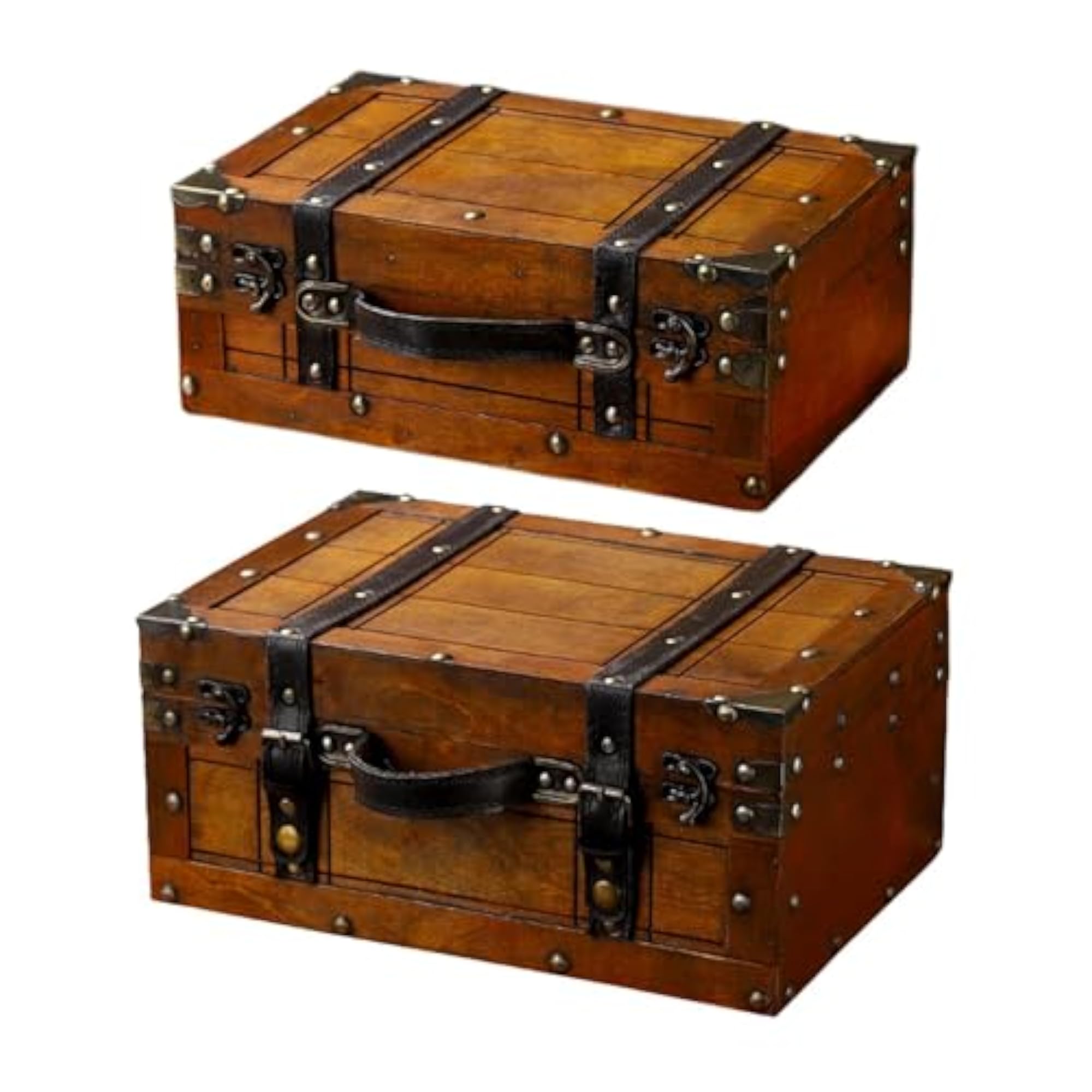 Old Fashioned Wood Storage Box, Elegant Multipurpose Suitcase