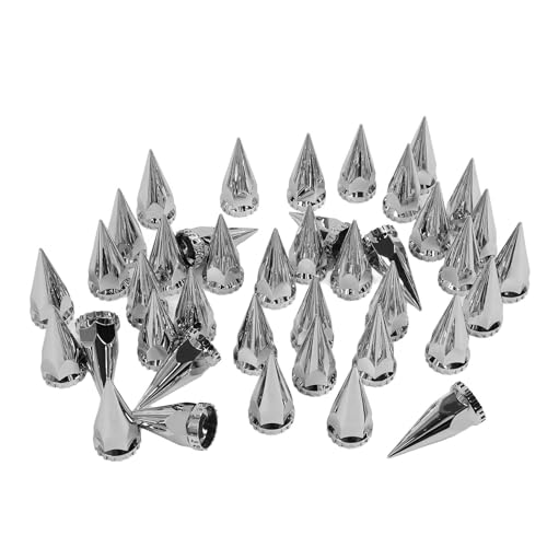 Keenso Cache-écrous de Camion, Capuchons D'écrou de Roue à Pointes, 33 Mm, fileté chromé, Couvercle D'écrou de Roue à Pointes, à en Plastique,...