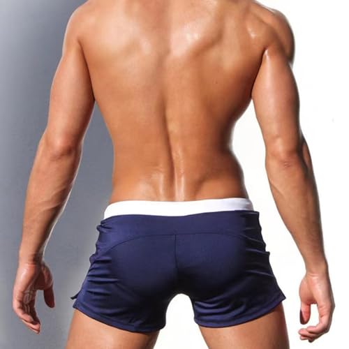 Mens Square Leg Swim Trunks Summer Beach Retro Drawstring Quick Dry Swim Brief Hot Body Sexy Swimsuit with Zip Pocket4