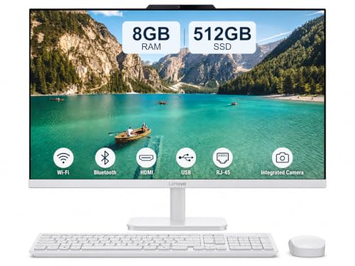 Image of Customized All in One Desktop, Intel Ultra-Fast Quad-Core CPU| 24'' Full HD Display| 8GB RAM, 512GB SSD| Wi-Fi 6| Bluetooth| USB, Ethernet Port| Windows 11 | HDMI Out| Wireless Keyboard & Mouse