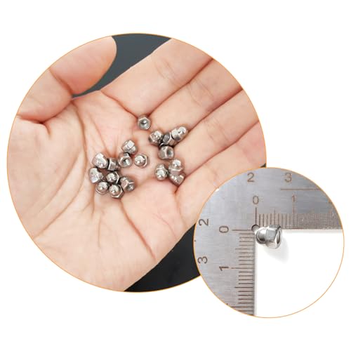 Lyeteung 50 Stücke M3 Sechskant Hutmuttern Edelstahl, Sechskant-Hutmuttern, Eichel-Kuppelkopf-Sechskantmuttern, für Schrauben, Bolzen