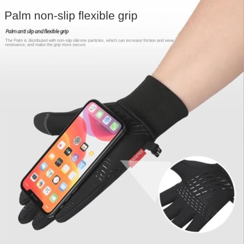 Guantes térmicos de invierno táctiles y con hebilla de cable para ciclismo al aire libre 3