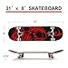 ChromeWheels 31 inch Skateboard Double Kick Skate Board Cruiser Longboard 8 Layer Maple Deck Skateboards for Kids and Beginners