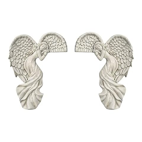 GUUTOP Vintage Angels Door Frames Decoration, 2 Pack Door Frame Angel Wings Sculpture, Small Angel Wings Wall Sculpture, Unique Home Decoration Wall Sculpture Cover